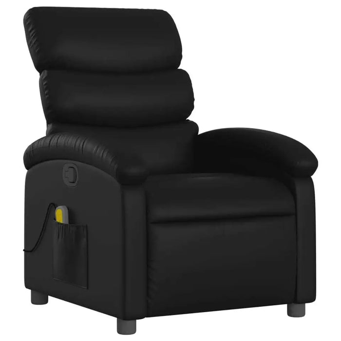 Black Faux Leather Massage Recliner Chair